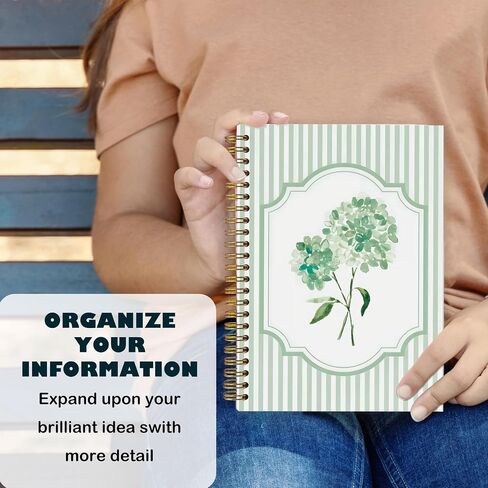 مجلة Notebook Blue Hydrangea الحلزونية ، هدايا الكوبية ، خطوط زرقاء وبيضاء لطيفة مجنونة مجلة زهرية in Saudi Arabia