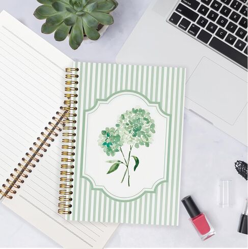 مجلة Notebook Blue Hydrangea الحلزونية ، هدايا الكوبية ، خطوط زرقاء وبيضاء لطيفة مجنونة مجلة زهرية in Saudi Arabia
