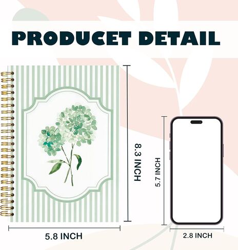 مجلة Notebook Blue Hydrangea الحلزونية ، هدايا الكوبية ، خطوط زرقاء وبيضاء لطيفة مجنونة مجلة زهرية in Saudi Arabia