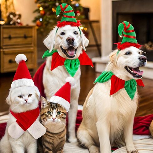 Newcotte 12 PCS Pet Halloween Cat Dog Dog Chimistgiving Christmas Hat Dick Set Pet Holdy Costume Suit Dog Cat Dress Up لعيد الميلاد في عيد الهالوين حفلة تأثيري in Saudi Arabia