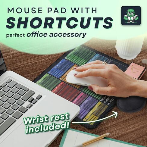 [MacOS متوافق] اختصارات الكمبيوتر اللوحة الماوس لماكوس - راحة معصم. Mousepad المحمول ، مكتب ورقة الغش ، أوامر الألعاب ، وظائف الكمبيوتر Deskmat مقاومة للماء وغير انزلاق لوحة المكتب [12 "× 10"] in Kuwait