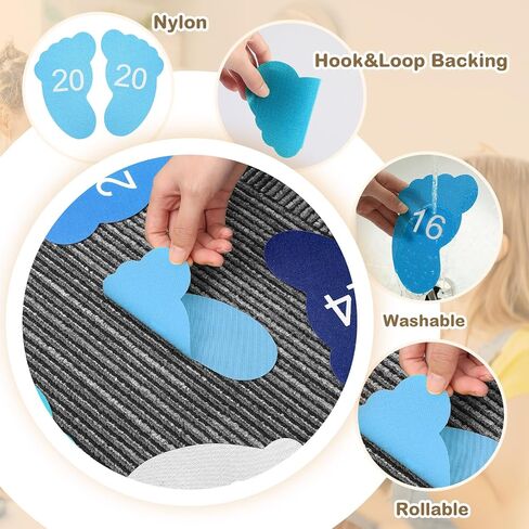 Outus 48 Pieces Carpet Feet Spots, Sit Foot Spots, Line up Spots for Classroom Floor, Carpet Markers for Teacher Supplies Classroom Rug, School Decoration (Number 1-24) in Saudi Arabia