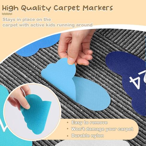 Outus 48 Pieces Carpet Feet Spots, Sit Foot Spots, Line up Spots for Classroom Floor, Carpet Markers for Teacher Supplies Classroom Rug, School Decoration (Number 1-24) in Saudi Arabia