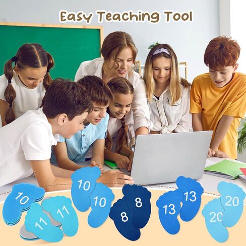 Outus 48 Pieces Carpet Feet Spots, Sit Foot Spots, Line up Spots for Classroom Floor, Carpet Markers for Teacher Supplies Classroom Rug, School Decoration (Number 1-24) in Saudi Arabia