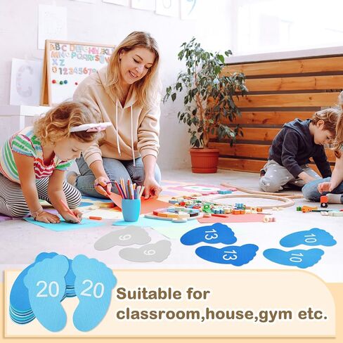 Outus 48 Pieces Carpet Feet Spots, Sit Foot Spots, Line up Spots for Classroom Floor, Carpet Markers for Teacher Supplies Classroom Rug, School Decoration (Number 1-24) in Saudi Arabia