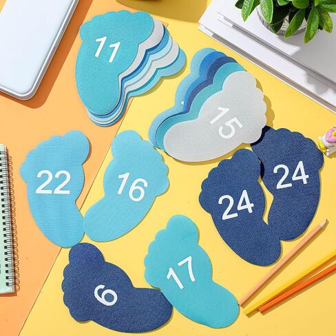 Outus 48 Pieces Carpet Feet Spots, Sit Foot Spots, Line up Spots for Classroom Floor, Carpet Markers for Teacher Supplies Classroom Rug, School Decoration (Number 1-24) in Saudi Arabia