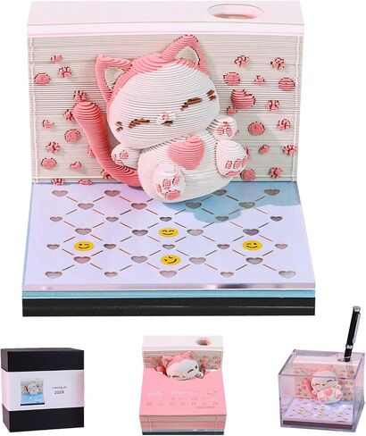 3D Art Calendar Memo Pad 2026,Time Piece Calendar 3D Arc de Triomphe Creative Rip Away Calendar Paper Carving Note in Kuwait