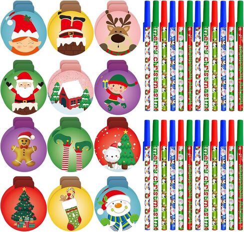 48 PCS عيد الميلاد حفلات MINI عيد الميلاد الجيب المحمول مجموعة عيد الميلاد هلام أقلام الثلج Snowman Santa Claus Notepads لعطلة عيد الميلاد مكافأة Goodie Bag Stuffer Supplies in Saudi Arabia