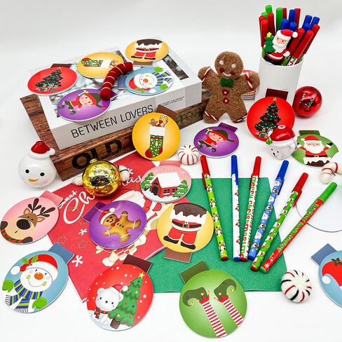 48 PCS عيد الميلاد حفلات MINI عيد الميلاد الجيب المحمول مجموعة عيد الميلاد هلام أقلام الثلج Snowman Santa Claus Notepads لعطلة عيد الميلاد مكافأة Goodie Bag Stuffer Supplies in Saudi Arabia