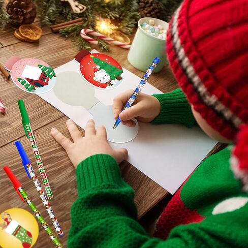 48 PCS عيد الميلاد حفلات MINI عيد الميلاد الجيب المحمول مجموعة عيد الميلاد هلام أقلام الثلج Snowman Santa Claus Notepads لعطلة عيد الميلاد مكافأة Goodie Bag Stuffer Supplies in Saudi Arabia