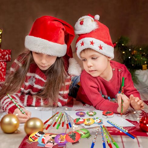 48 PCS عيد الميلاد حفلات MINI عيد الميلاد الجيب المحمول مجموعة عيد الميلاد هلام أقلام الثلج Snowman Santa Claus Notepads لعطلة عيد الميلاد مكافأة Goodie Bag Stuffer Supplies in Saudi Arabia