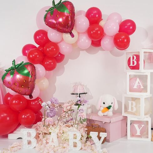 Cherry Balloon Garland Arch Kit, Red Pink White Green Long Balloons for Girls Birthday She is Cherry on Top Baby Shower Wedding Bridal Party Decorations in Saudi Arabia
