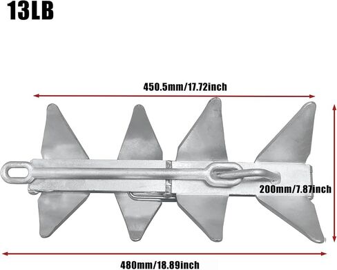 مرساة مجلفنة قابلة للطي للقارب 13LB/19LB، مرساة مكعبة منزلق القارب (نمط الصندوق) بديلة للقوارب ذات الأحجام المختلفة in Saudi Arabia