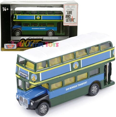 Double Decker Bus San Monique Transport 007 "Live and Let Die (1973) فيلم Diecast Model بواسطة Motormax 79846 in Saudi Arabia