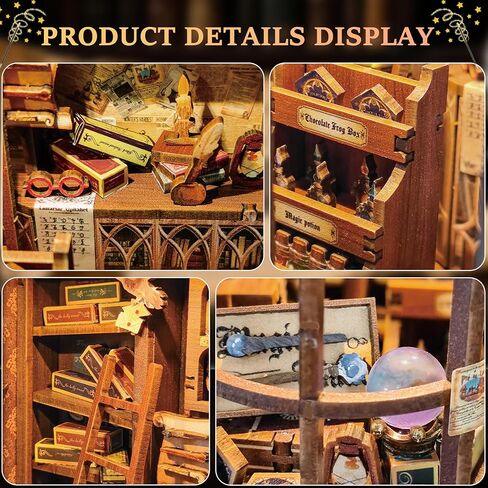 Sunnino Book Nook Kit - DIY Miniature House Kit Decorflesh Decord 3D Wooden Dollhouse للبالغين المراهقين LED BOOK NOOK CITS للبالغين هدية فريدة من نوعها للعائلة والأصدقاء in Saudi Arabia