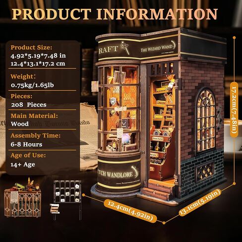 Sunnino Book Nook Kit - DIY Miniature House Kit Decorflesh Decord 3D Wooden Dollhouse للبالغين المراهقين LED BOOK NOOK CITS للبالغين هدية فريدة من نوعها للعائلة والأصدقاء in Saudi Arabia