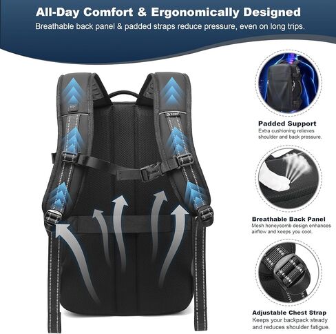 Vacuum Backpack Travel - 60L Expandable Carry-On Vacpack Backpack with Vacuum Pump, TSA Lock, Laptop Compartment, Water-Resistant Seal Compression Bag for Business & Flight Travel (Black) in Kuwait