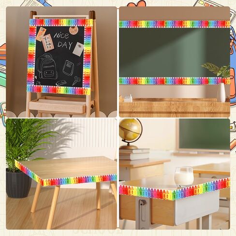 65.6 قدم حدود الحدود الحدود الحدود للحدود للوحة الإعلانات النقاط الملونة الحدود الملونة لمكتب المدرسة العودة إلى المعلم ديكورات المدرسة ابتكر موارد الحدود حلقة in Kuwait