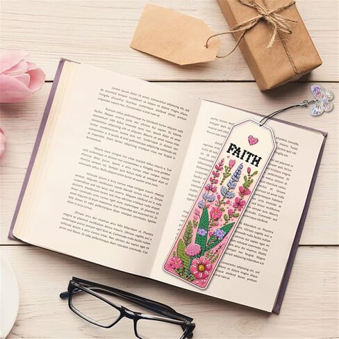 3pcs Flower Diamond Art Bookmarks, Rose Diamond Painting Bookmark Kits for Adult,DIY Gem Art Small Crafts with Rhinestone Tassel,Paint by Diamonds for Graduation Birthday Reader Gifts (flower-021) in Kuwait