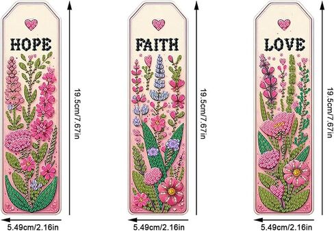3pcs Flower Diamond Art Bookmarks, Rose Diamond Painting Bookmark Kits for Adult,DIY Gem Art Small Crafts with Rhinestone Tassel,Paint by Diamonds for Graduation Birthday Reader Gifts (flower-021) in Kuwait