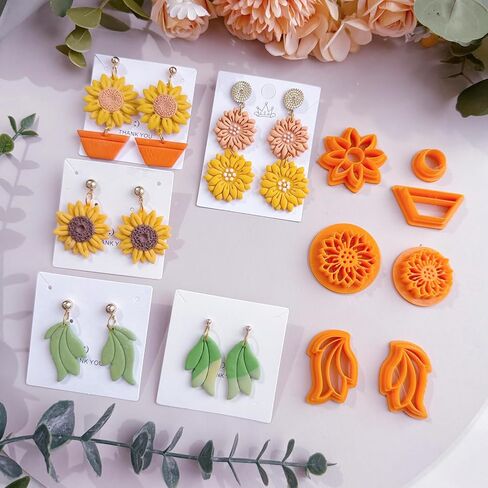 7pcs Sunflower Polymer Clay Cutters | Floral Clay Cutters | Boho Clay Cutter | Clay Earring Cutter | Polymer Clay Cutter for Jewelry Making | Jewelry Making Kits in Saudi Arabia