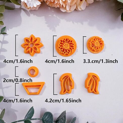 7pcs Sunflower Polymer Clay Cutters | Floral Clay Cutters | Boho Clay Cutter | Clay Earring Cutter | Polymer Clay Cutter for Jewelry Making | Jewelry Making Kits in Saudi Arabia