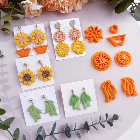 7pcs Sunflower Polymer Clay Cutters | Floral Clay Cutters | Boho Clay Cutter | Clay Earring Cutter | Polymer Clay Cutter for Jewelry Making | Jewelry Making Kits in Saudi Arabia
