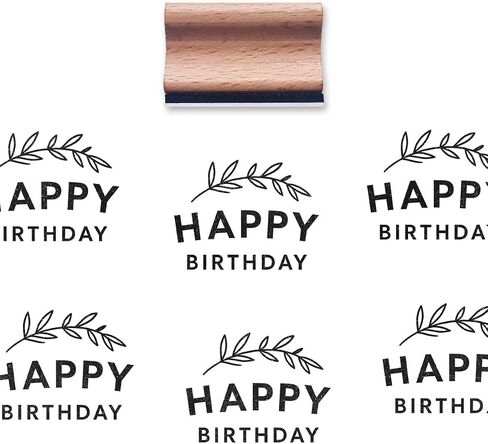 Happy Birthday Rubber Stamp, 1-1/3 Medium Stamp for Scrapbooking Card Making Crafting in Saudi Arabia
