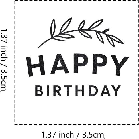 Happy Birthday Rubber Stamp, 1-1/3 Medium Stamp for Scrapbooking Card Making Crafting in Saudi Arabia