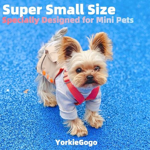 Little Explorer Pet Vest - الزي العالي في الهواء الطلق مع حقيبة ظهر قابلة للفصل لكلب صغير/Teacup ، Cat ، Animal & Monster | متينة ودافئة لفصل الشتاء/الخريف/الربيع (الكاكي ، XS) in Kuwait