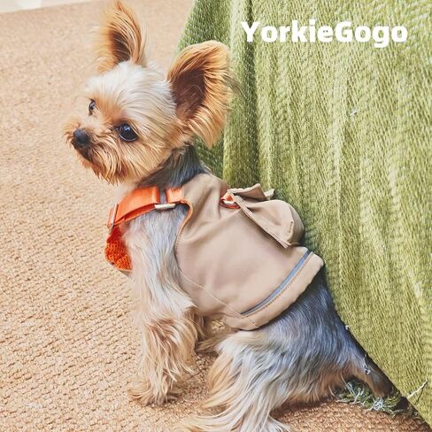 Little Explorer Pet Vest - الزي العالي في الهواء الطلق مع حقيبة ظهر قابلة للفصل لكلب صغير/Teacup ، Cat ، Animal & Monster | متينة ودافئة لفصل الشتاء/الخريف/الربيع (الكاكي ، XS) in Kuwait