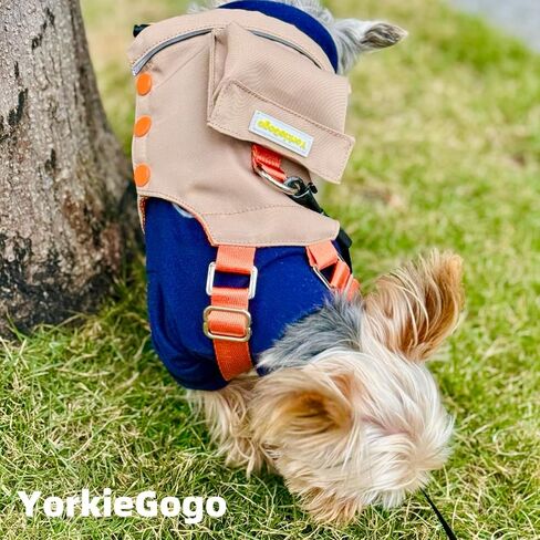 Little Explorer Pet Vest - الزي العالي في الهواء الطلق مع حقيبة ظهر قابلة للفصل لكلب صغير/Teacup ، Cat ، Animal & Monster | متينة ودافئة لفصل الشتاء/الخريف/الربيع (الكاكي ، XS) in Kuwait