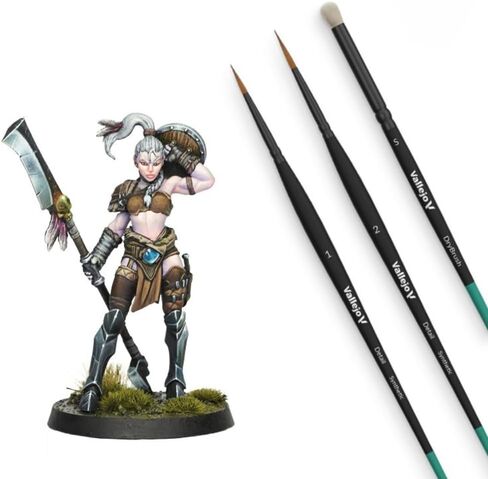 Vallejo - Color BSL System Paint Set | Fantasy and Wargames Miniatures Paints Kit | Beginners and Advanced Modelers | 3 Brushes and 1 Exclusive Miniature Included | 48 Bottles x 18 ml. (0.6 fl.oz) in Saudi Arabia
