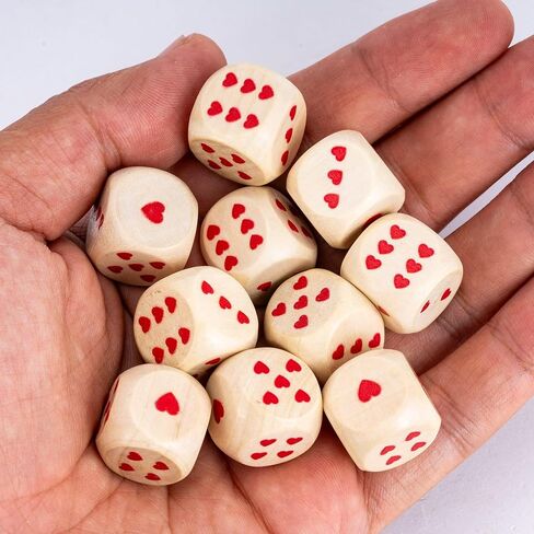 10Pcs Wooden D6 Dice Set 16mm Standard 6 Sided Dice Set with Round Corner for D&D, RPG,Table Board Game or Teaching Math in Kuwait