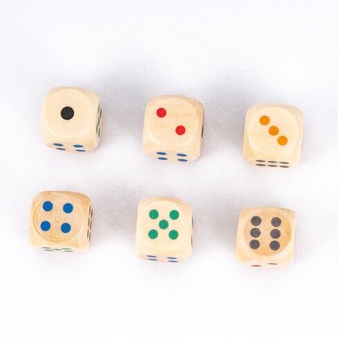10Pcs Wooden D6 Dice Set 16mm Standard 6 Sided Dice Set with Round Corner for D&D, RPG,Table Board Game or Teaching Math in Kuwait