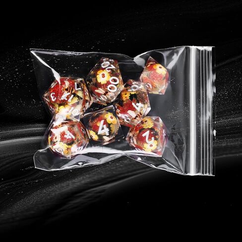 مجموعة زهرة DND Core Core Flower DND ، 7 PCS راتنجات متعددة السطوح مجموعة الأبراج المحصنة ولعبة Dragon RPG MTG Table Game (Green) in Saudi Arabia