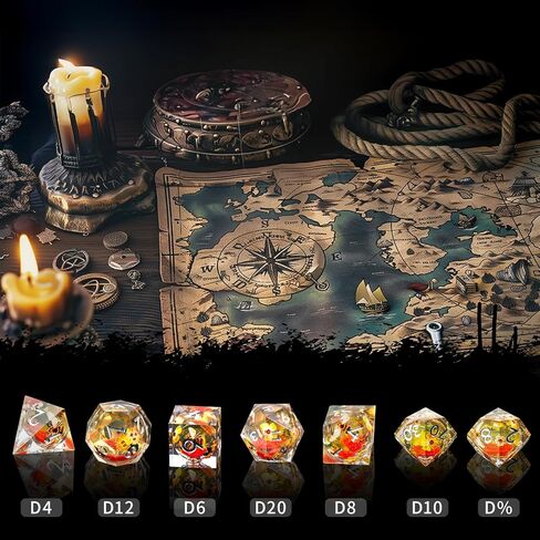 مجموعة زهرة DND Core Core Flower DND ، 7 PCS راتنجات متعددة السطوح مجموعة الأبراج المحصنة ولعبة Dragon RPG MTG Table Game (Green) in Saudi Arabia