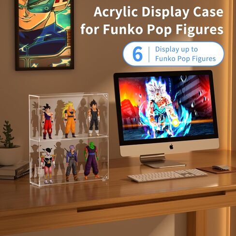 Aitee Acrylic Display Display for Mini Funko Pop Figures ، منظم خزانة تخزين الطبقة 3 من سطح المكتب أو سطح المكت in Kuwait