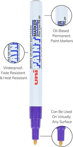 Uni-Ball Uni Paint PX-21 Oil-Based Paint Markers, Fine Line (1.2mm), Violet, 2 Count in Saudi Arabia