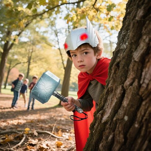 تلعب شخصية بطل الأطفال المطارق وقناع LED LED Light Mask Cape Children الأدوار الهدايا للأطفال in Saudi Arabia