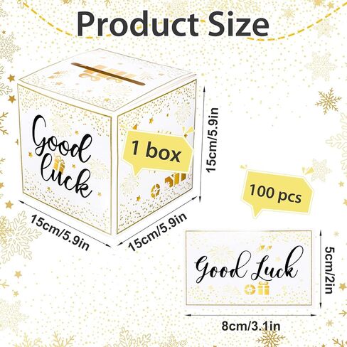 Dopenspi Raffle Box مع بطاقات تذاكر 100pcs ، صندوق اليانصيب الذهبي مع فتحة أدخل للفوز صناديق التبرع بالبطاقات in Kuwait