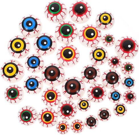 GLEAVI 36pcs Halloween Fake Eyeballs: Plastic Scary Eye Balls for Kids Adults Halloween Party Terror Props Decor 3 Size in Saudi Arabia