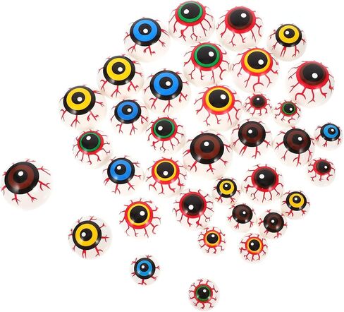 GLEAVI 36pcs Halloween Fake Eyeballs: Plastic Scary Eye Balls for Kids Adults Halloween Party Terror Props Decor 3 Size in Saudi Arabia