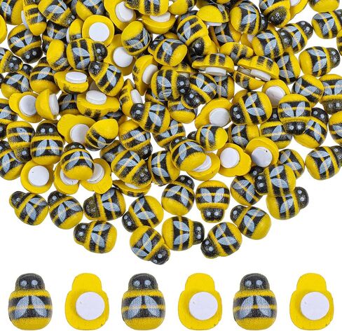 150pcs نحل خشبي صغير للحرف الصغيرة الصغيرة نحلة ديكور ذاتي العسل النحل زخارف ديكور زخارف للفنون الحرف الوطن ديكور. in Kuwait