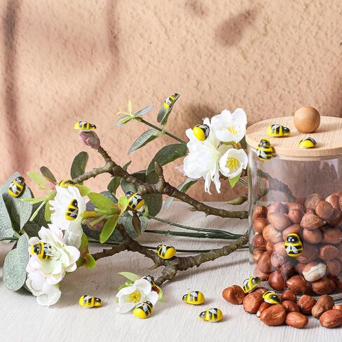 150pcs نحل خشبي صغير للحرف الصغيرة الصغيرة نحلة ديكور ذاتي العسل النحل زخارف ديكور زخارف للفنون الحرف الوطن ديكور. in Kuwait
