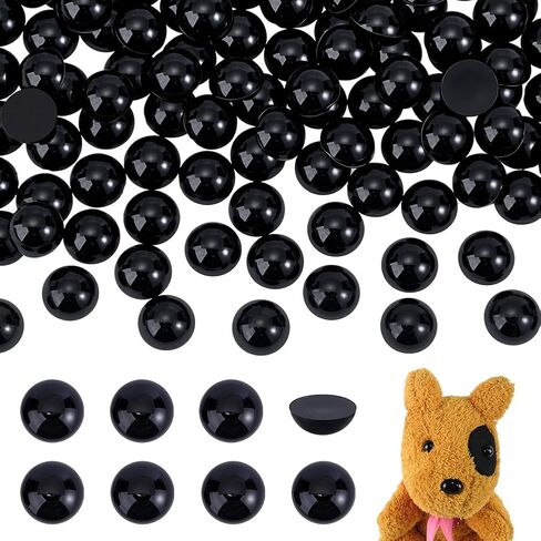 ph pandahall 200pcs عيون بيضاء cabochons ، 10 ملم من الحيوانات المسطحة عيون شقة الظهر كابوشون راتنج القبة القبة للحيوان المحشوة amigurumi بير دمية دمية تصنيع مشاريع قصاصات القصاصات in Saudi Arabia