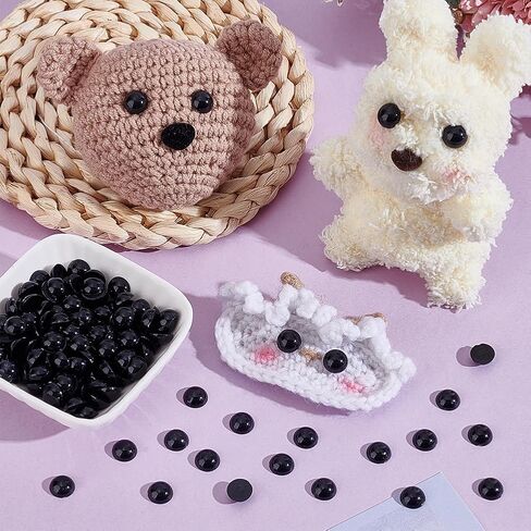 ph pandahall 200pcs عيون بيضاء cabochons ، 10 ملم من الحيوانات المسطحة عيون شقة الظهر كابوشون راتنج القبة القبة للحيوان المحشوة amigurumi بير دمية دمية تصنيع مشاريع قصاصات القصاصات in Saudi Arabia