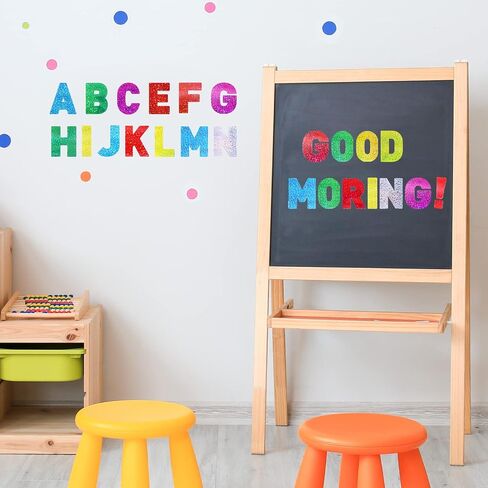 Chinco 232 Pcs 24 Sheets Large Letter Stickers 2.5 Inch Alphabet Letter Stickers Self Adhesive Stickers for Bulletin Board Classroom Window Door Decor(Laser Style,Rainbow Colors) in Saudi Arabia