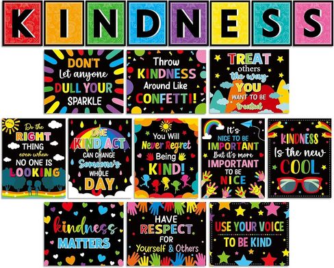 gisgfim 19Pcs Classroom Kindness Posters Growth Mindset Kindness Bulletin Board Empathy Inspirational Classroom Decorations for Preschool Elementary Middle School Learning Wall Art Decor in Saudi Arabia