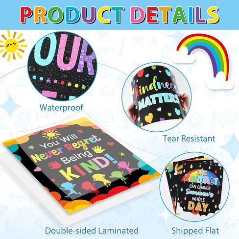 gisgfim 19Pcs Classroom Kindness Posters Growth Mindset Kindness Bulletin Board Empathy Inspirational Classroom Decorations for Preschool Elementary Middle School Learning Wall Art Decor in Saudi Arabia